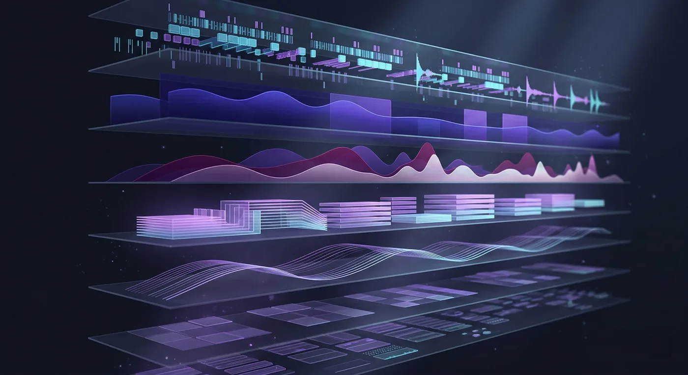 Stem Splitter separando una canción de la biblioteca CreateSong AI en stems alineados en el tiempo